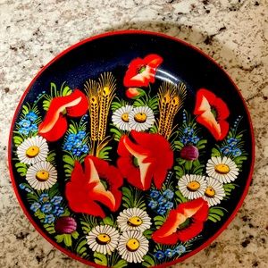 COPY - Vintage Czech Chodovia Floral Plate bohemian hand painted folk ware wall…